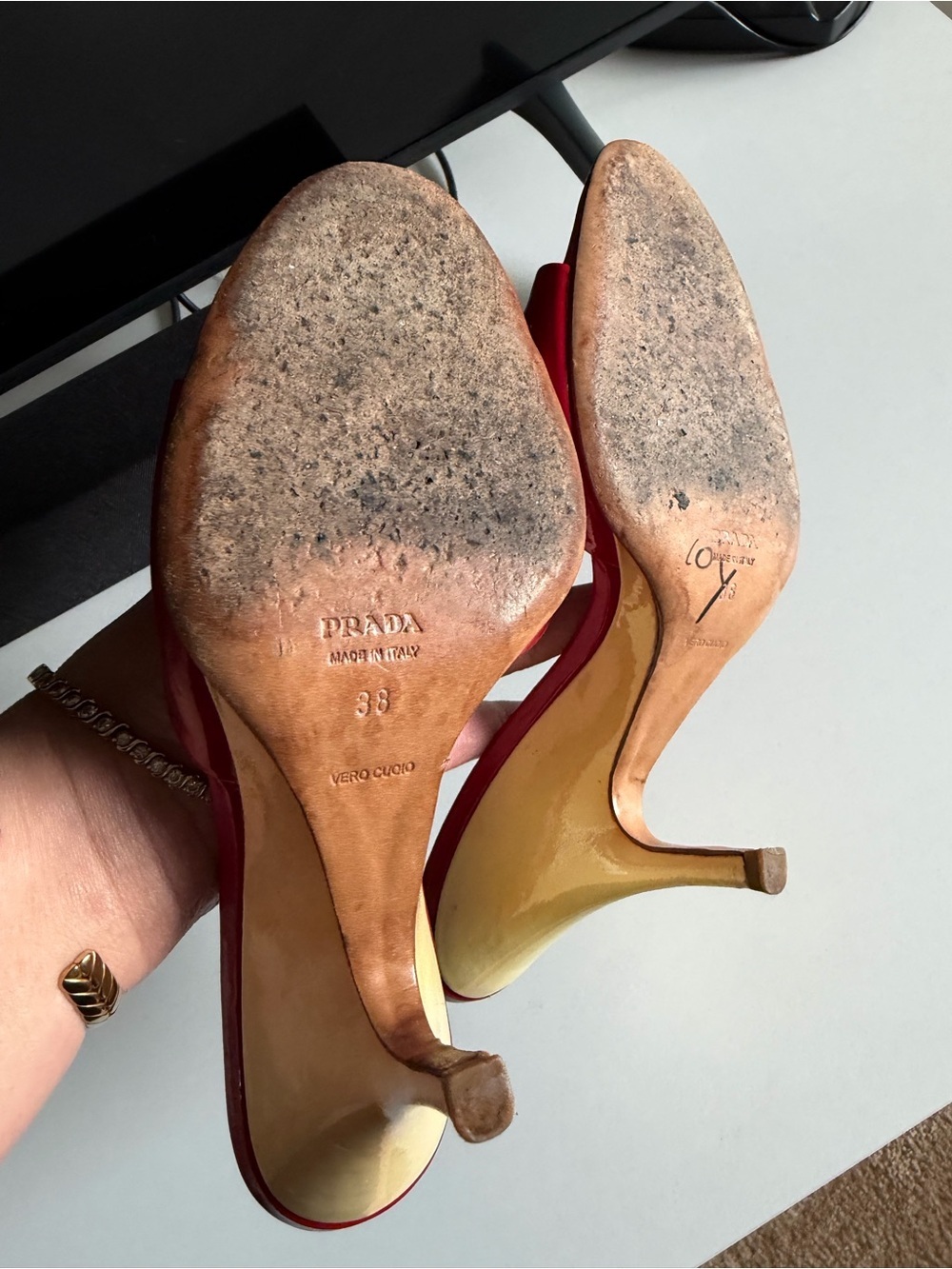 Vintage Prada Red Patent Leather Slide Mules 38 - Picture 7 of 7